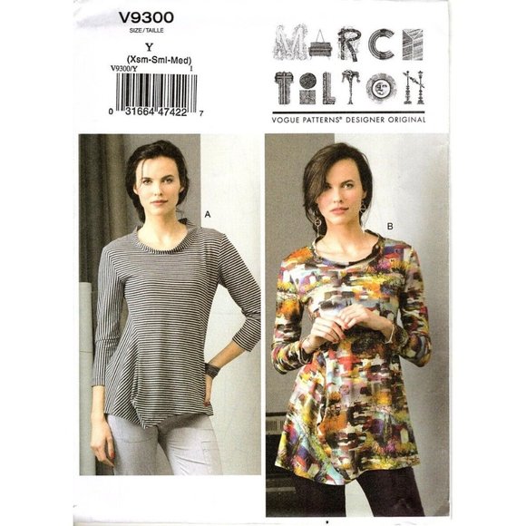 Vogue V9300 Misses XS to Med Pullover Tunic Marcy Tilton UNCUT Sewing Pattern - Picture 1 of 2